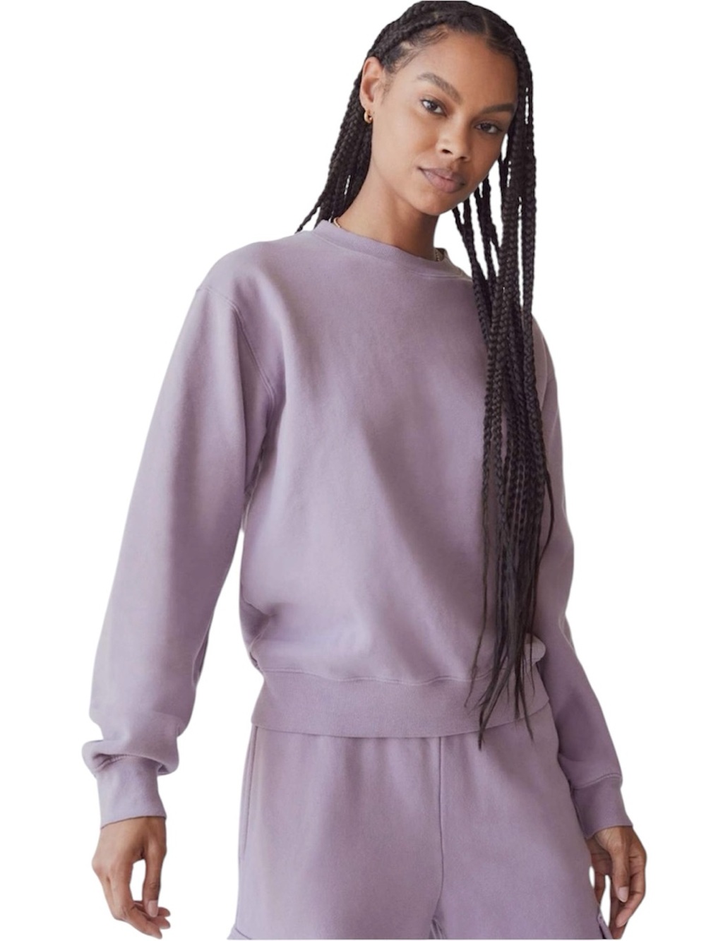 TNA COZY FLEECE PERFECT CREW Mauve Crewneck Sweatshirt SIZE SMALL